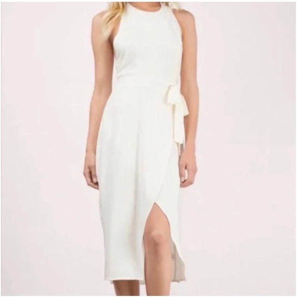 TOBI Cream Wrap Halter Back Dress Size Medium NWT !